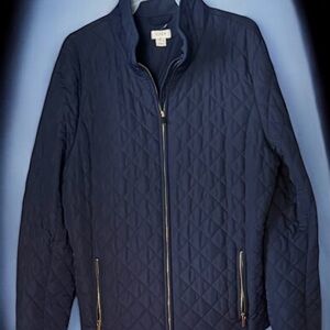 J. Crew Men's Quilted Dark Blue Jacket  size XL